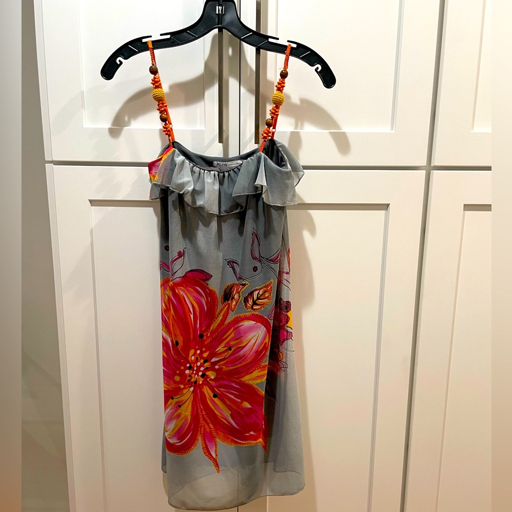 Silver/Gray Strappy Dress, Small, Excellent Condition